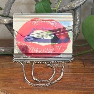 Jimmy Choo Candy Lip Mirrored Clutch.
